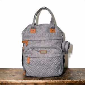 Amazon Heather Gray 26L Multi Compartment Water Resistant Diaper Backpack